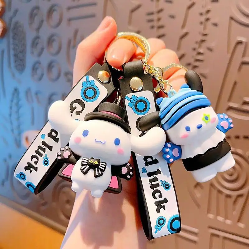 

1pcs for Kulomi Hello Kitty Keychain Various Styles Cinnamoroll Melody Wholesale Pendant Cartoon Keyring Ornaments Bag Decora
