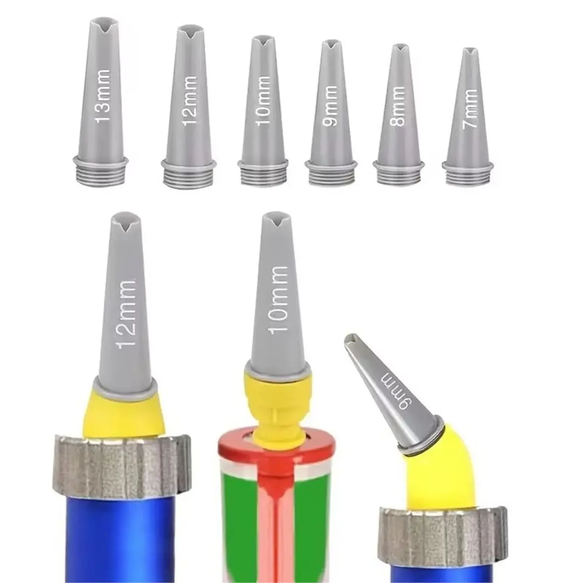Multi-use Gear 15PCS V-Shaped Caulking Nozzle Kit, Multi-Function Detachable Caulk Tips for Window Door Structural Sealant Appli