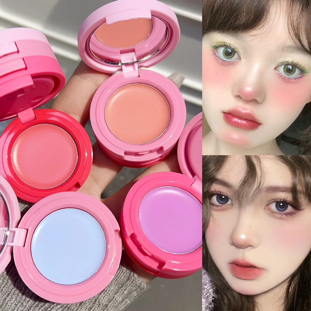 Multi-color Blush Cream Palette 3in1 Rose Cherry Cheek Tint Blusher Makeup Creamy Texture Matte Pink Rouge Contour Face Cosmetic