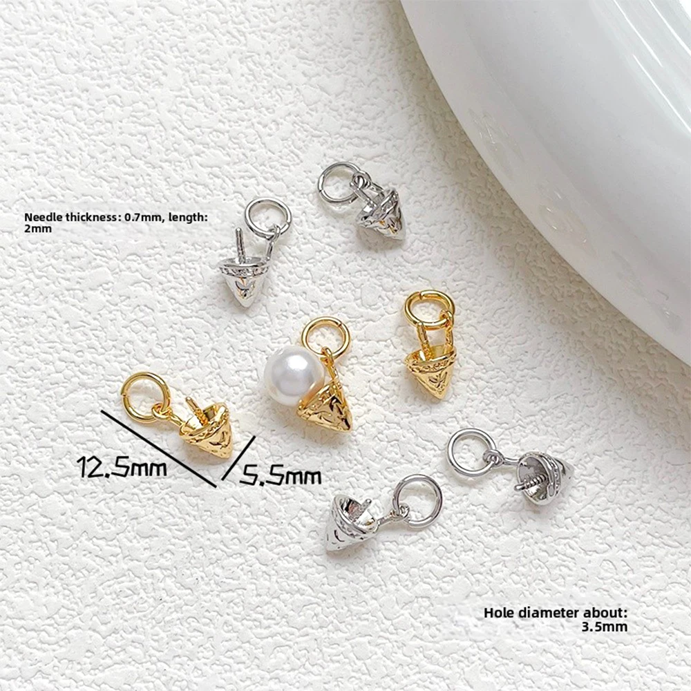 6 Pieces Brass Plated with 18k Gold Ice Cream Cone with Pin Pendant DIY Makes Fashionable Jewelry Necklace Bracelet Accessory