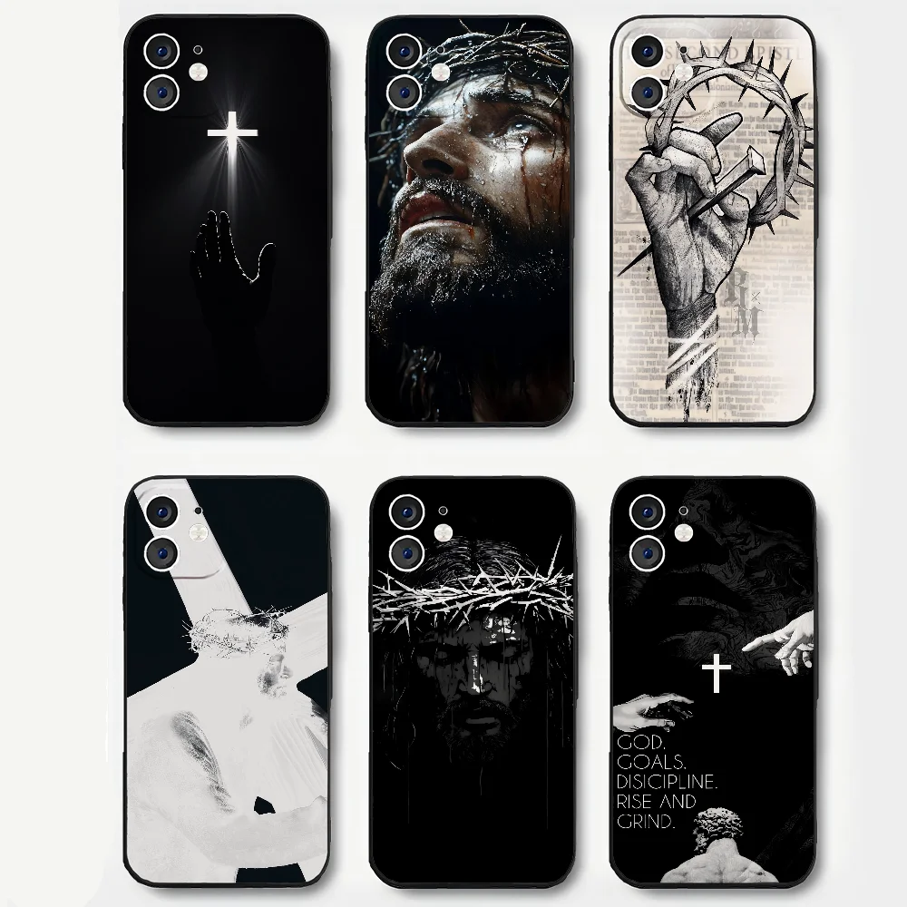 Sohn Gottes Jesus Kreuz Heiliges Licht Handyhülle für iPhone 17 16 15 11 12 14 13 Pro Max Mini X XR 7 8 Plus SE4 17E Stoßfeste Hülle
