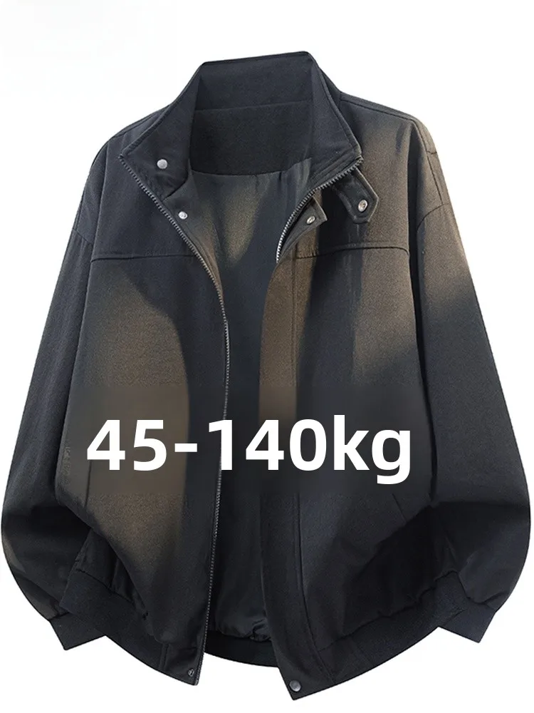 

MoChao Мужская куртка большого размера, повседневная свободная верхняя одежда с воротником-стойкой, простая модная одежда из полиэфирного волокна Long Sve