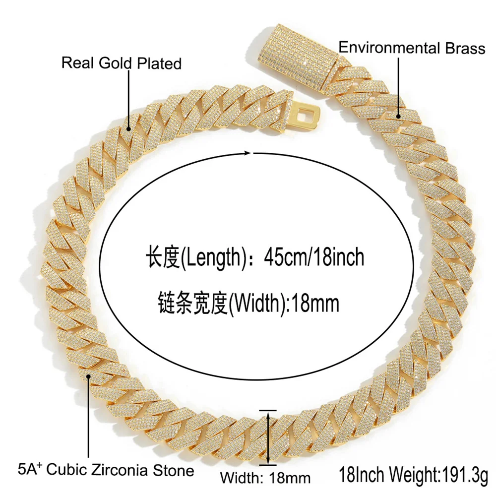 18mm Icedminer 4 Rows Zircon Iced Out Cuban Link Chain Bracelets for Men Women Brass Hip Hop Jewelry Free Shipping view 5