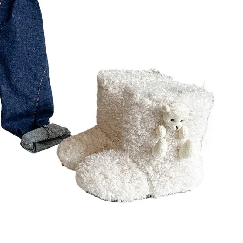 여아용 면 부츠 2025 겨울 신상 한국 스타일 부드러운 밑창 미끄럼 방지 다용도 보온 아기 부츠