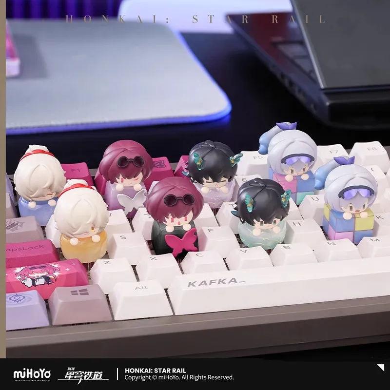 [Genuine] Game Honkai Star Rail Fingertips Keycaps JingYuan Cosplay Cartoon Keyboard Accessories Danheng Anime Ornament Gift