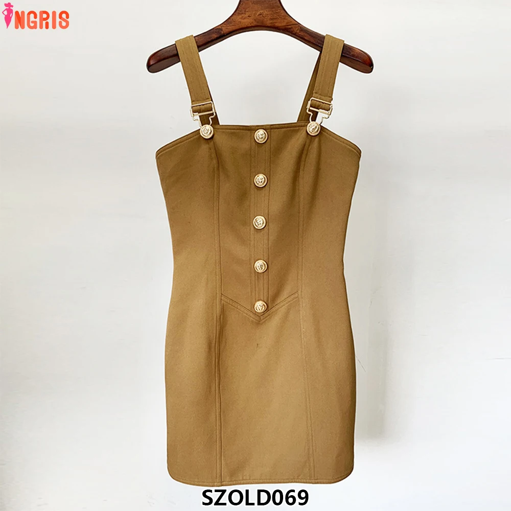 

2025 Summer Casual Dress Sexy Single Breasted Slim Skirt-SZOLD069