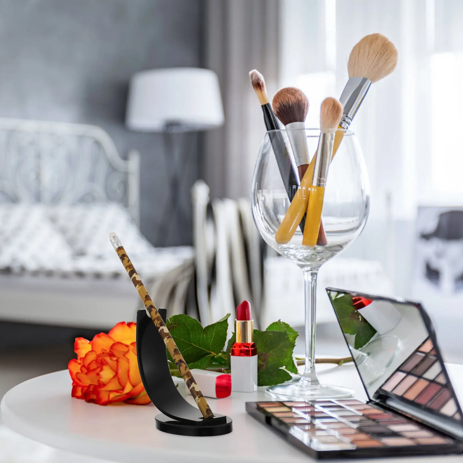 

1Pcs Acrylic Display Rack Pen Organizer Makeup Brush Storage Holder Desktop Space Saver Makeup Brush Storage Holder