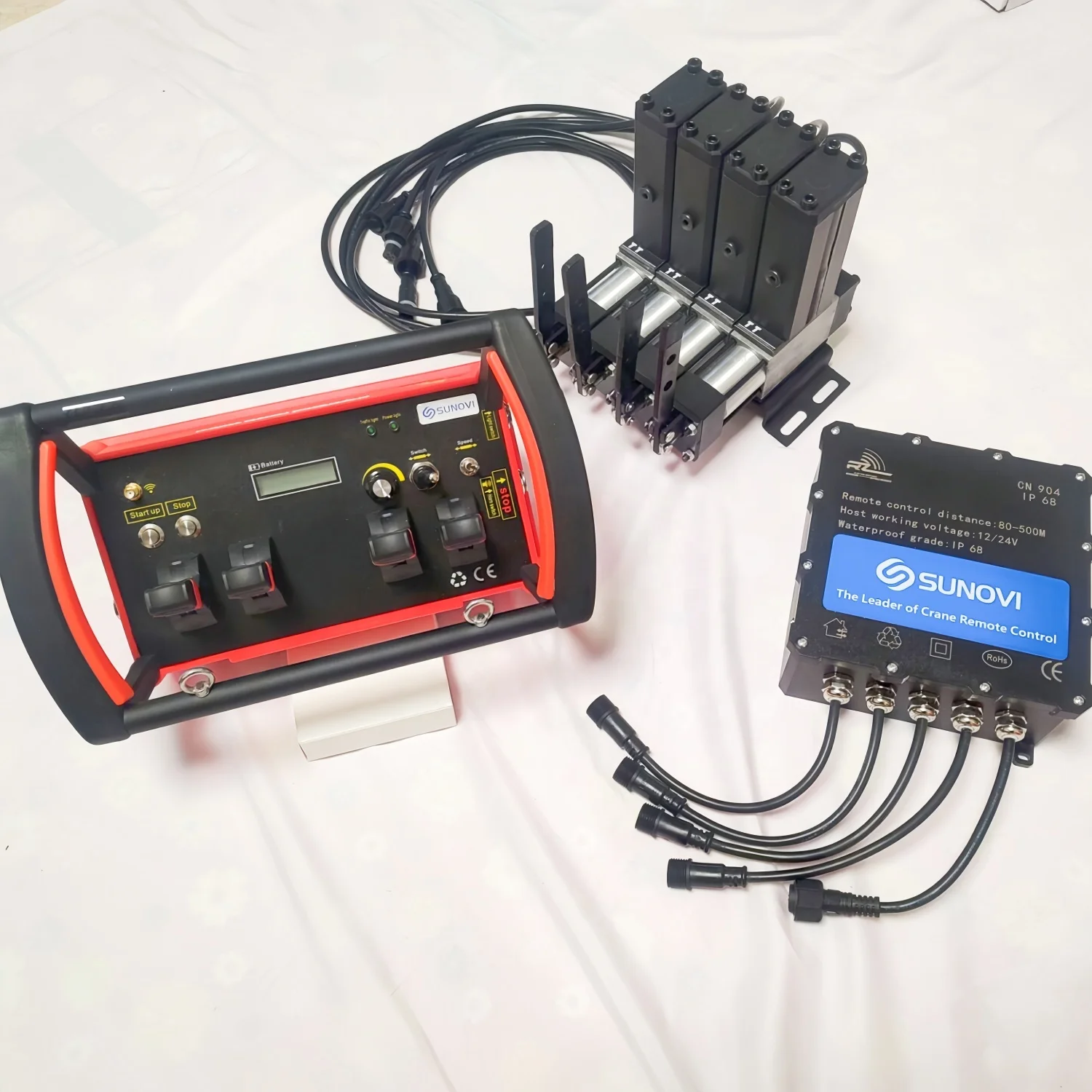 

SUNOVI Factory 2025 New 4 Joysticks Radio Proportional Remote Control Kits for Boom Crane 12v/24v