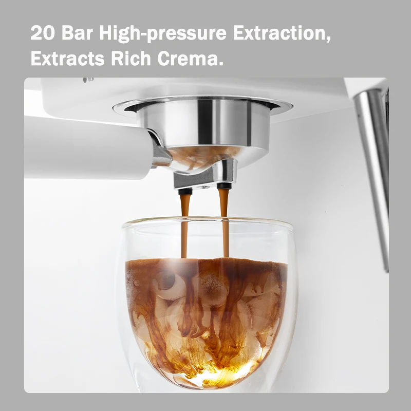 Petrus Espresso Coffee Maker Machine 51MM 20 Bar with Metal Panel, Powerful Steam Wand for Amerlcano Mocha Latte,PE2170