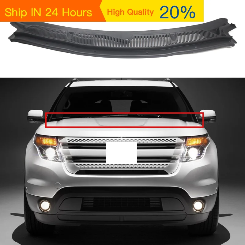 Coche Para 2011-2019 Ford Explorer capó Deflector De Agua Delantero limpiaparabrisas Panel De Limpiaparabrisas Delantero Para cubierta placa De parabrisas