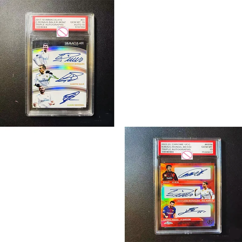 DIY Cristiano Ronaldo Benzema Bale Triple Signatures Kaka Messi Cristiano Ronaldo Triple Signatures Star Cards - view 6