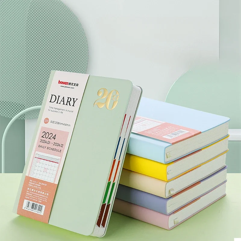 2024 Schedule This Plan Calendar Multi-page Combination A5 Simple Solid Color Notebook Can Be Carried with A Notebook