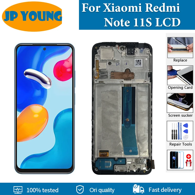 

6.43''AMOLED For Xiaomi Redmi Note 11s LCD Display Touch Screen Digitizer Assembly Replacements For Redmi Note11S LCD With Frame