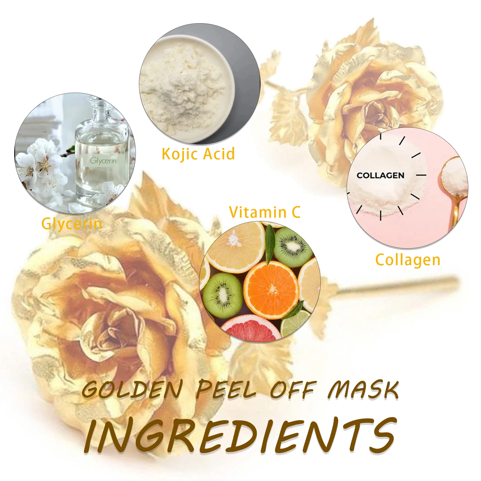 24K Gold Foil Peel-Off Facial Mask Deep Cleansing Shrink Pores Tear Off Mask Oil-Control Moisturizing Brighten Skin Care Product