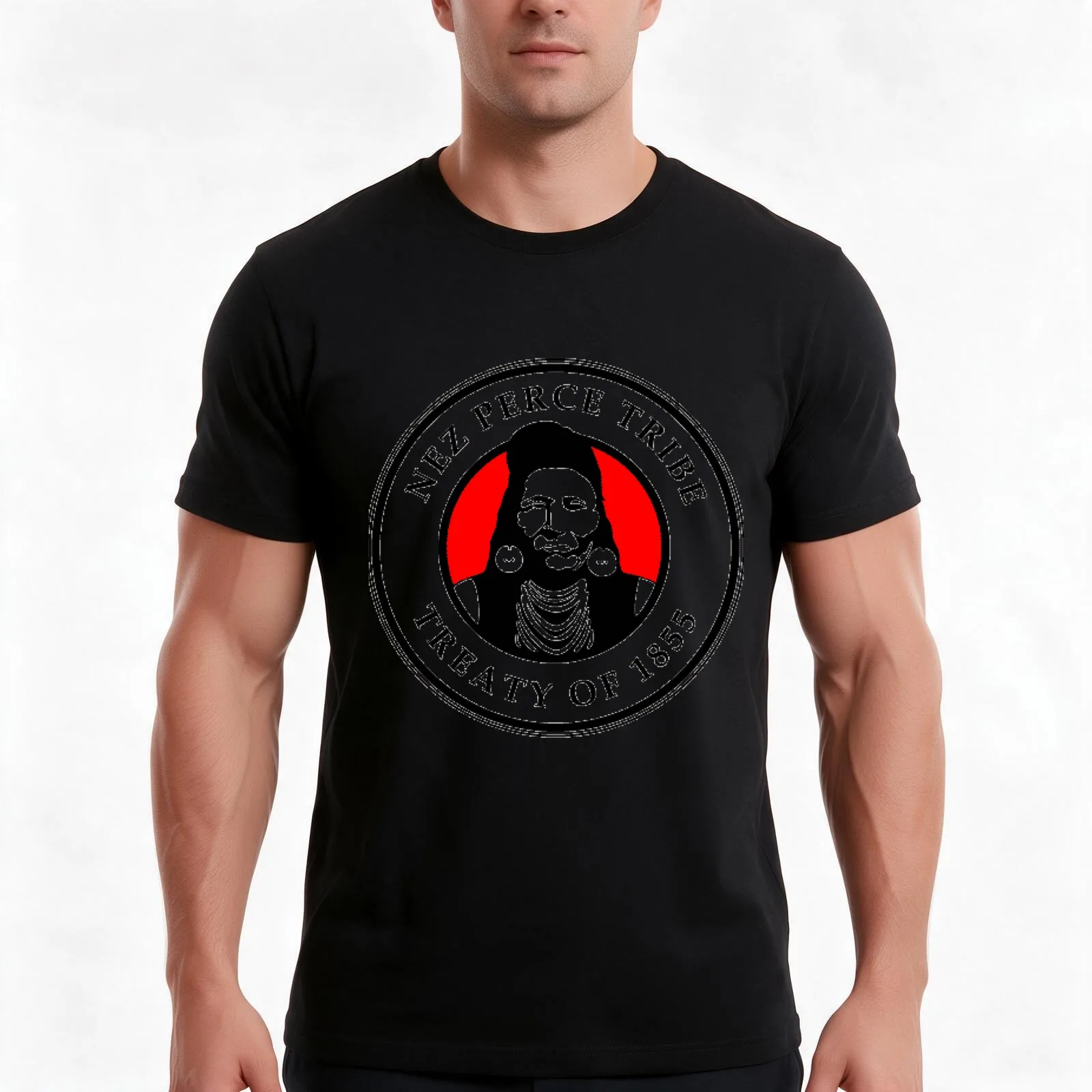 THE NEZ PERCE T-Shirt, Summer Casual Cotton Tee, Oversized Streetwear Tops, Vintage Graphic Print, Loose Fit Short Sleeve