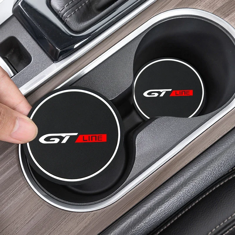 2 Buah Alas Gelas Mobil Anti Selip Alas Minuman Botol Silika Gel Untuk Peugeot GTLINE 307 5008 4008 308 208 106 206