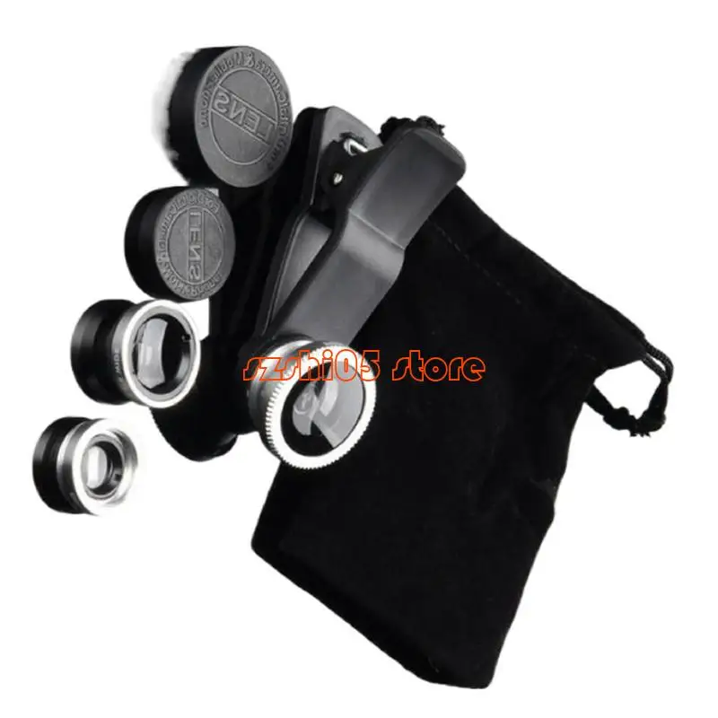 781E Phone Camera Lens 3 In 1 Camera Lens Clip Lens Wide Macro Fish Eye Lens