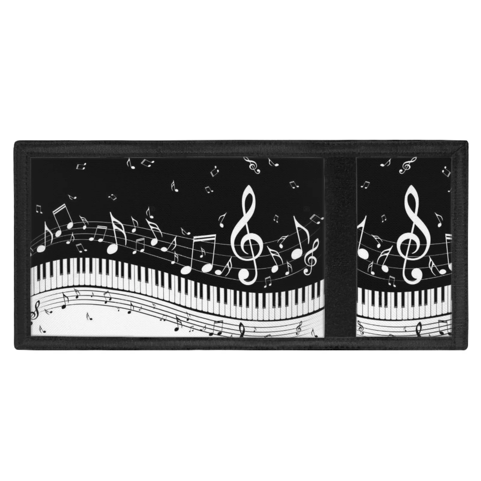 Music Note Kids Wallet for Boys Girls, Trifold Canvas Outdoor Sports Wallet for Kids, Festivals Birthday Gifts Tri-Fold Wallet