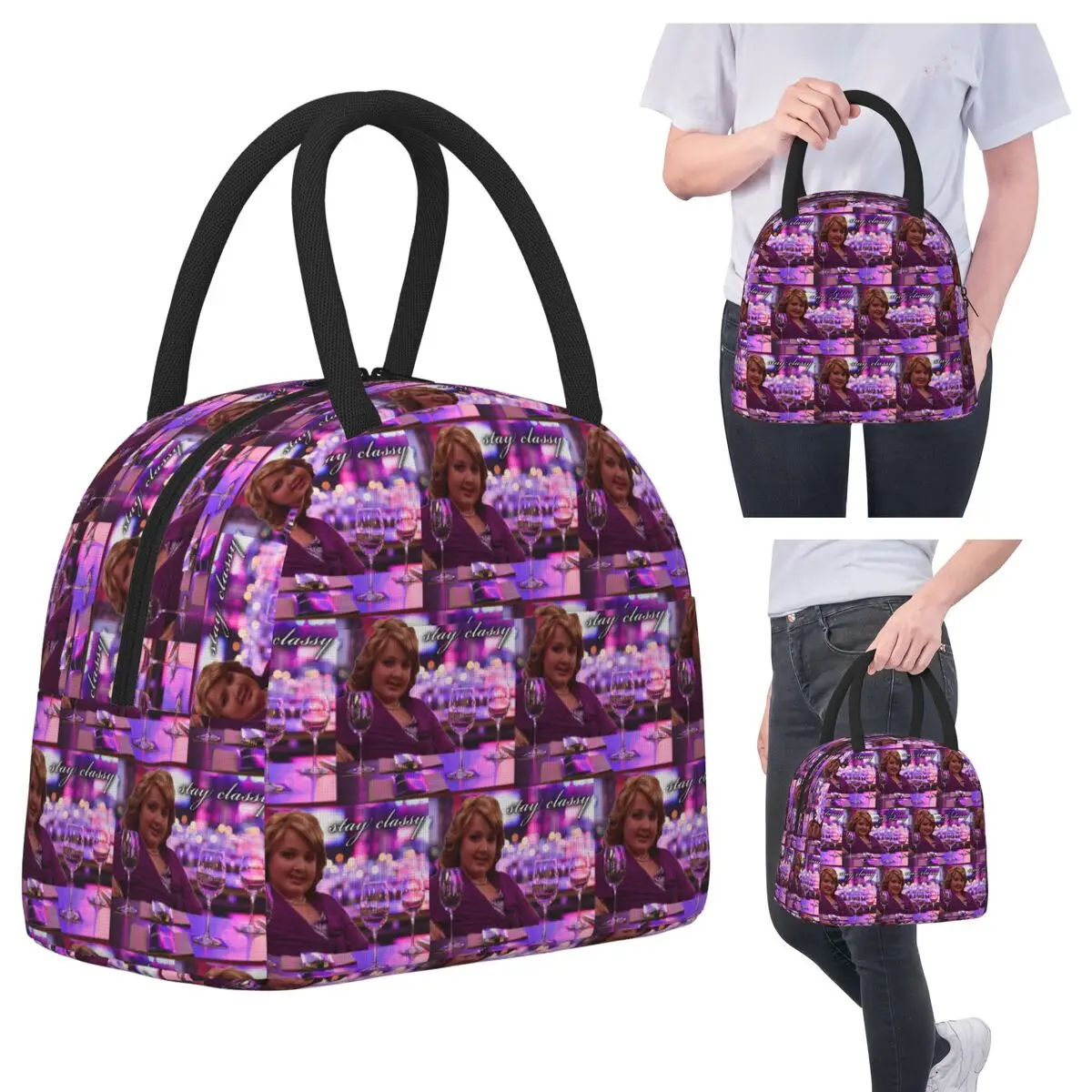 

Изолированная сумка для обеда Girl Gibby At The Bar для женщин, офисный холодильник, термосумка для еды, портативная коробка для завтрака, контейнер