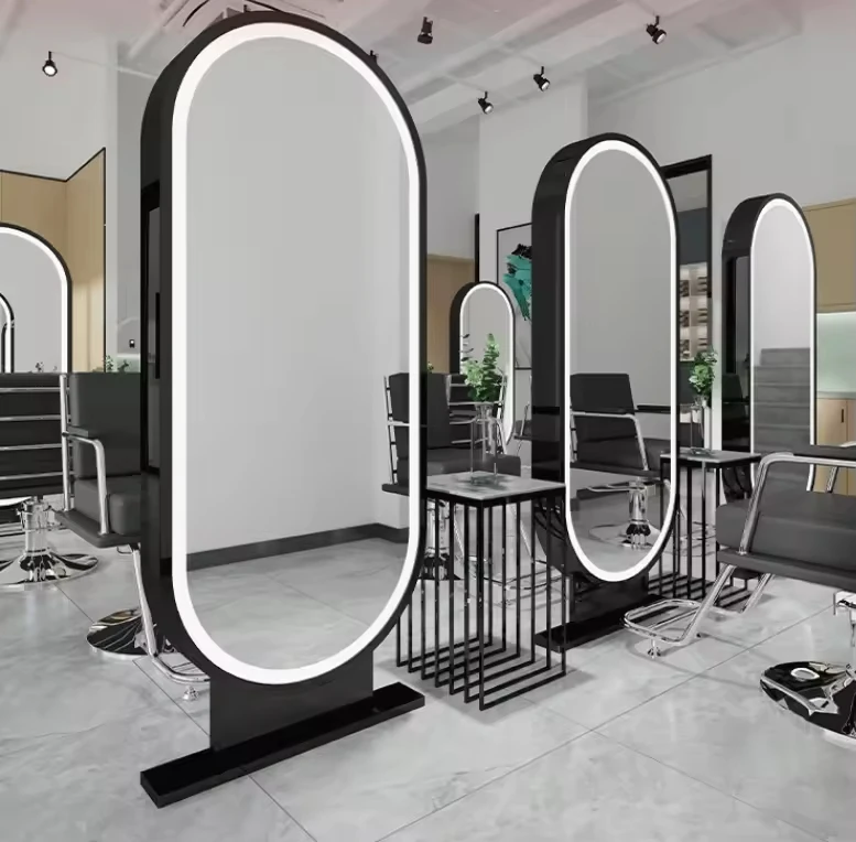 

Special LED Light Mirror For Hairdressing Barber Shops Internet Celebrity Trendy Style Wall Hanging Salon Gym Decorative Mirrors