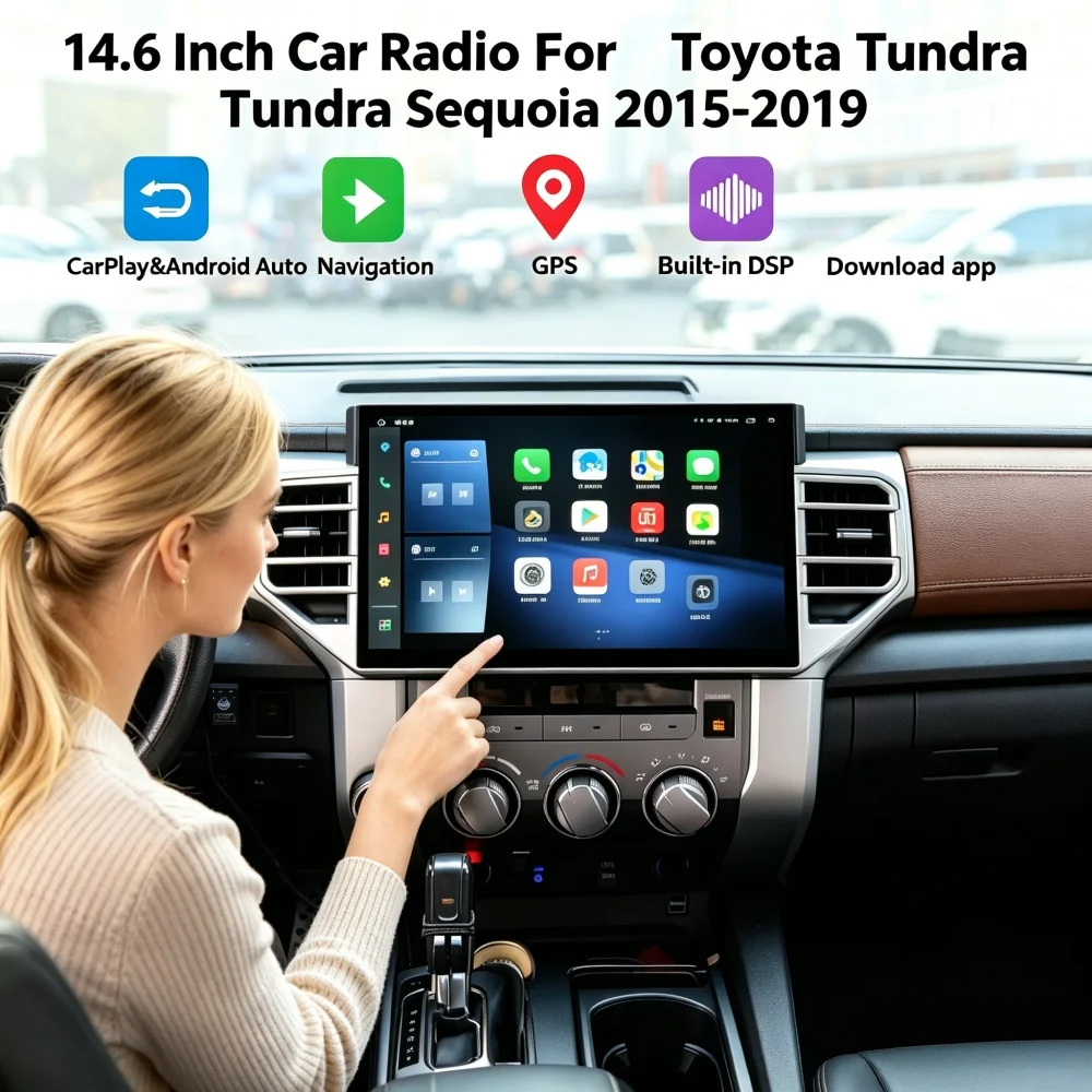 4+64GB Android 13.0 Car 14.6 Inch Screen GPS Navi Multimedia Player Radio Screen for Toyota Tundra Sequoia 2014 2015 2016-2019