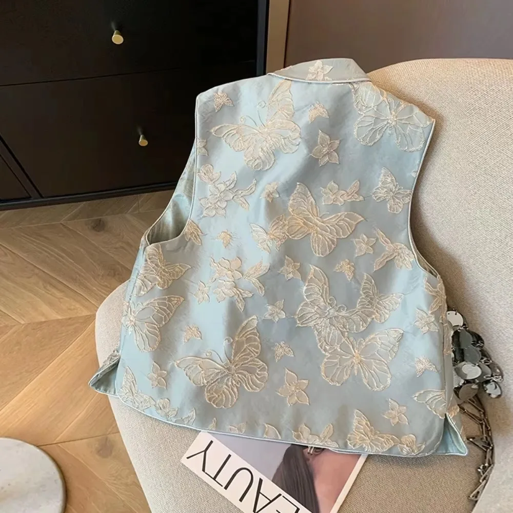 Thin Vest for Women Coats Ethnic Style Vintage Embroidery Jackets Fashion Clothes Quality Hanfu Traditional Chinese Clothing