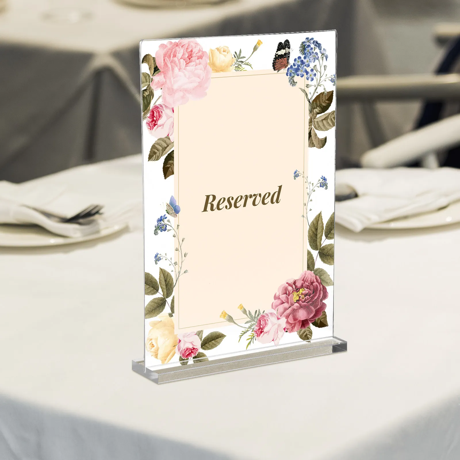 3Pcs Acrylic Table Sign Holders Clear Transparent Menu Display Stands Brochure Card Price Holder for Office Restaurant Shop