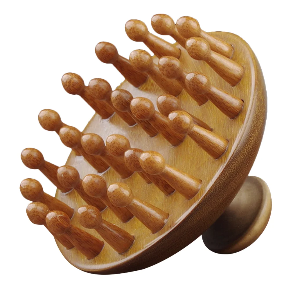 

Comb Wide Tooth Detangler Round Brush for Curly Wood Massage Wooden Grooming Manual Scalp Massagers