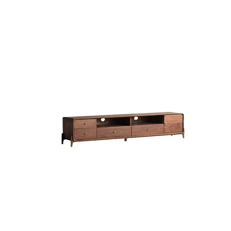 

North American black walnut solid wood TV cabinet, minimalist Nordic all solid wood drawer cabinet