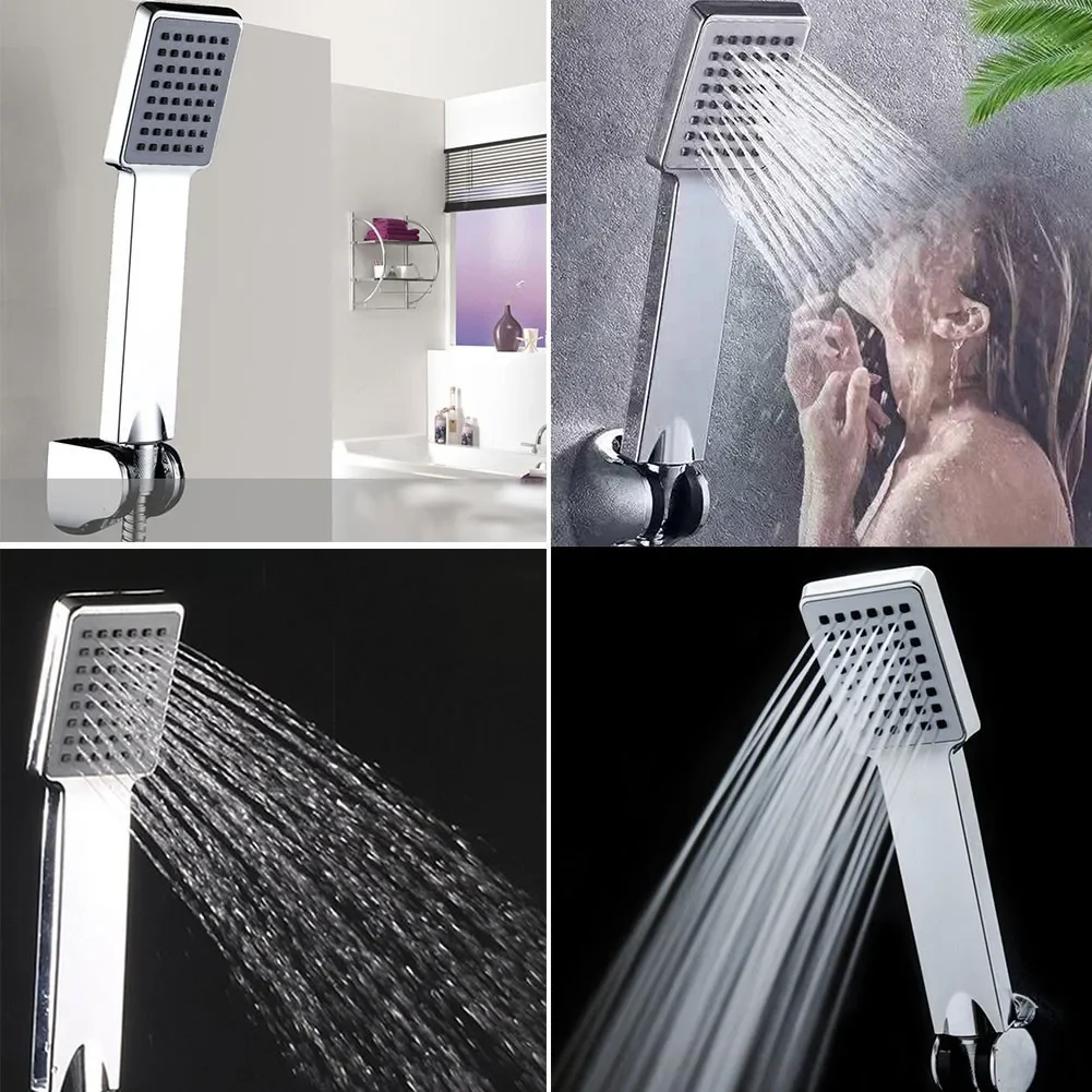 ABS Bathroom Hand Held Shower Sprayer High Pressure Shower Head Rainfall Universal Surface Chrome-plated Shower Head