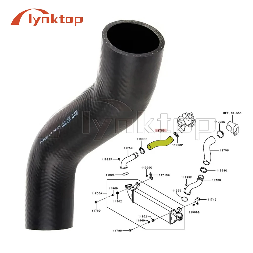 

Intercooler Cooler Intake Air Hose for Mitsubishi L200 Triton KK1T KK2T KK6T KL1T KL2T KL6T 2.4D 4N15 2015-2022 58190484 1505A76