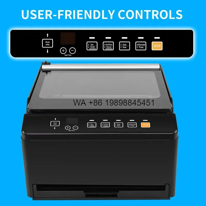 Wmwmnu Stainless Steel Double Sealing Vacuum Sealer Large Capacity Chamber Vacuum Packing for All