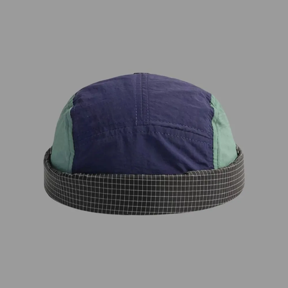 Unisex Quick-drying 5-panel Cap Adjustable Solid Color Beanies Hat Anti-UV Brimless Cap Women