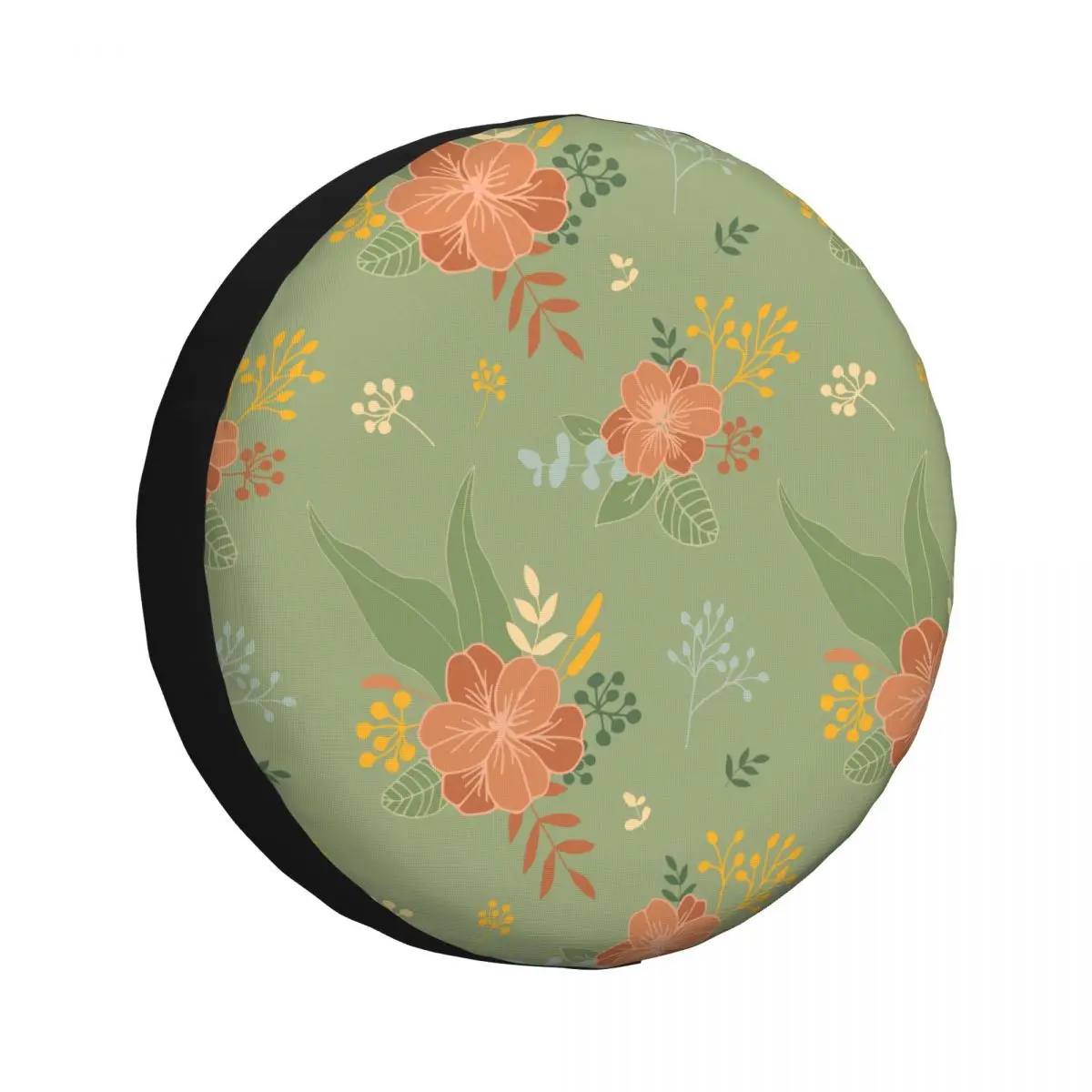 Vintage Floral Seamless Background Spare Tire Cover for Jeep Pajero SUV RV Car Wheel Protectors Accessories 14