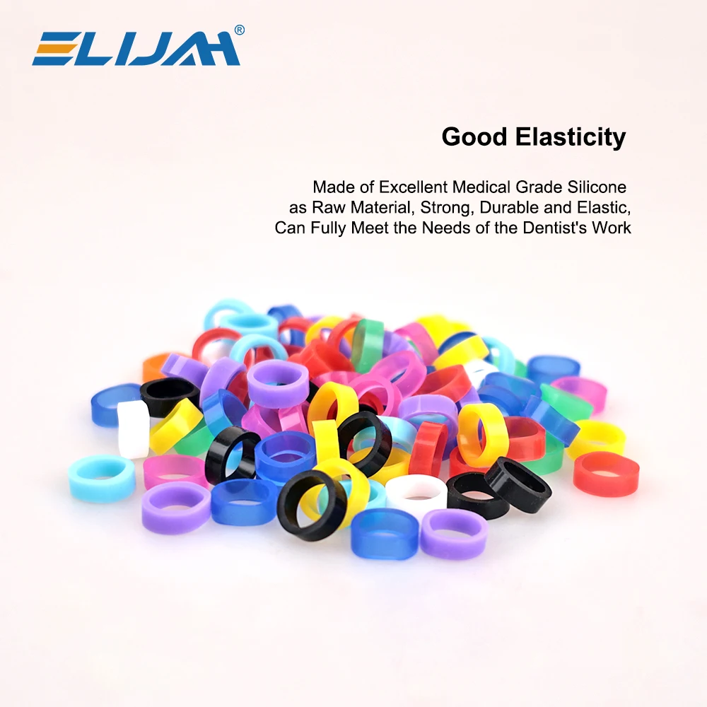 ELIJAH 100Pcs/Box Dental Large Size Color Code Ring Silicone Identification Circle Orthodontic Instrument Dentistry Material