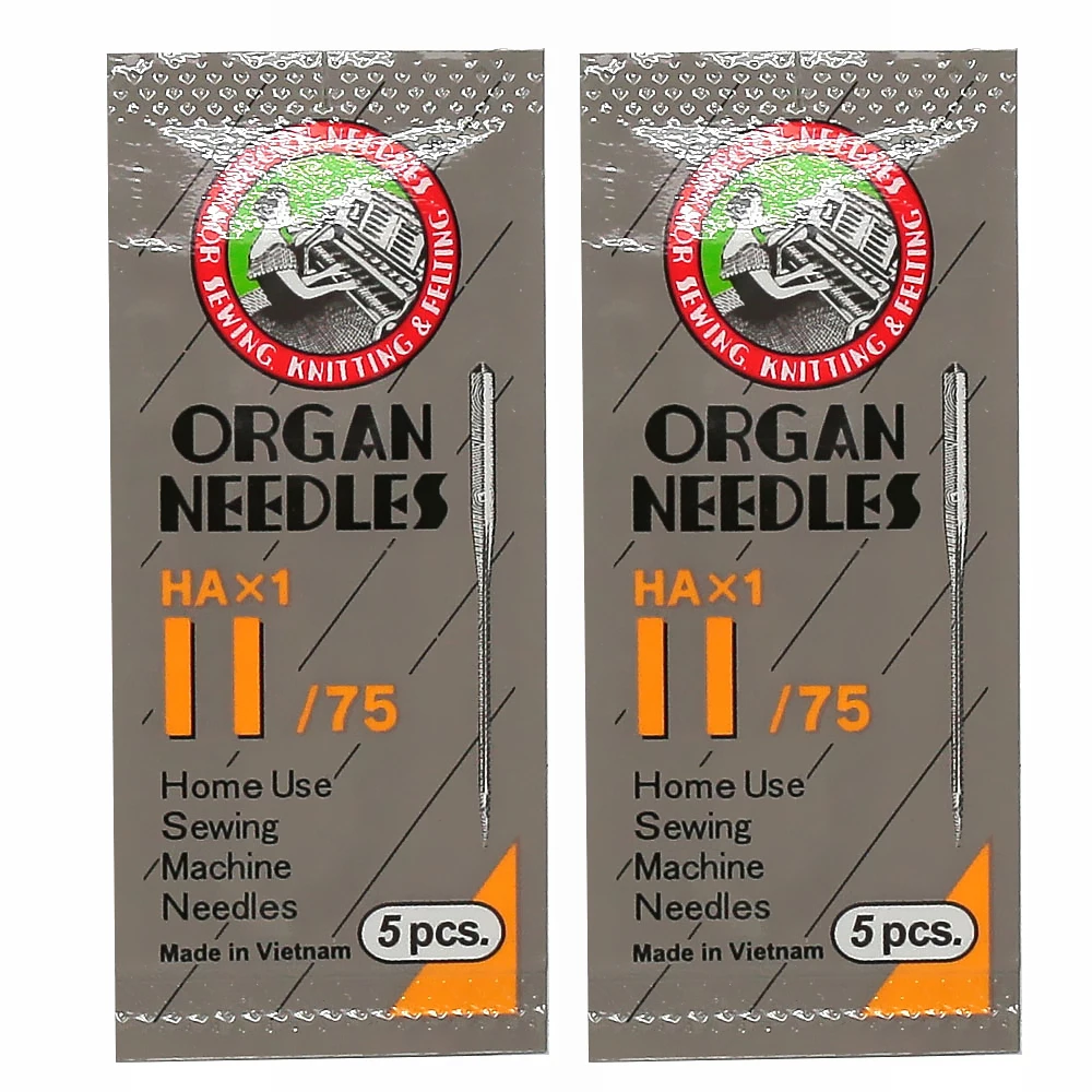 2 Pack Organ Household Sewing Machine Needle HAX1 For Singer Brother Sewing Machine Needles 9/65 11/75 12/80 14/90 18/110 21/130