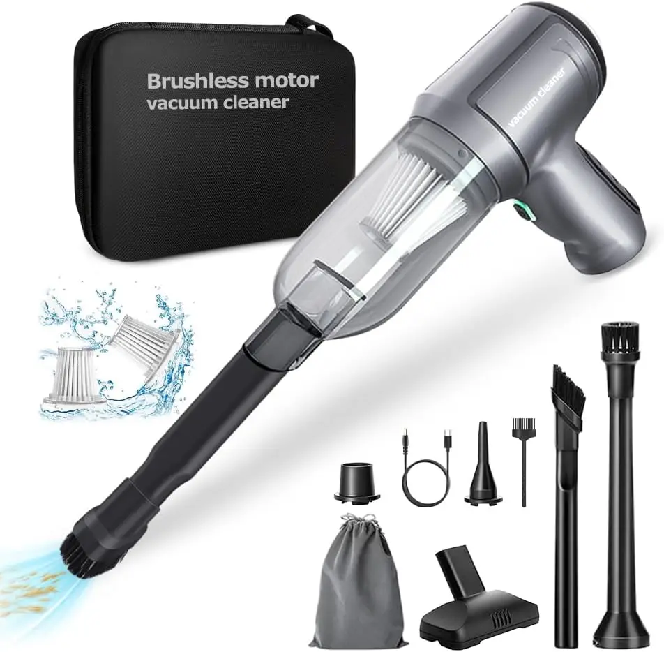 

Cordless Car Vacuum Cleaner -3-in-1 Handheld Vacuum Cleaner with Brushless Motor, 15000PA High Power Mini Vacuum Cleaner