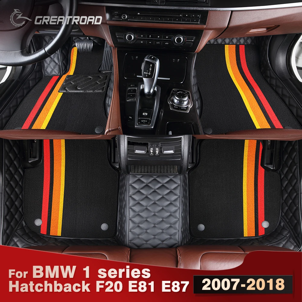 

For BMW 1 series Hatchback F20 E81 E87 2007-2018 Double Layer Car Floor Mats Custom Auto Carpet Cover Interior Accessories