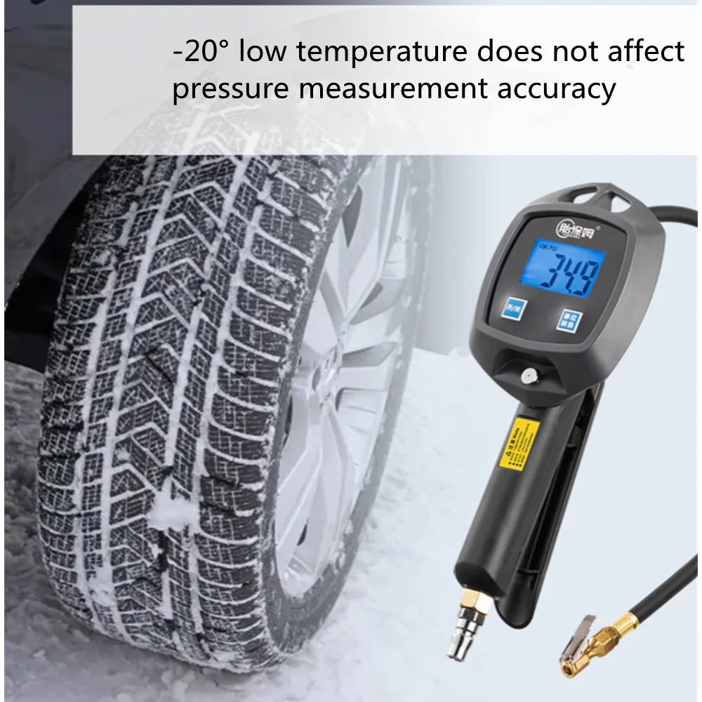 Digital Display Tire Pressure Gauge Car Tire Manometro High-precision Monitoring Inflation Gun Universal With Inflator Hose