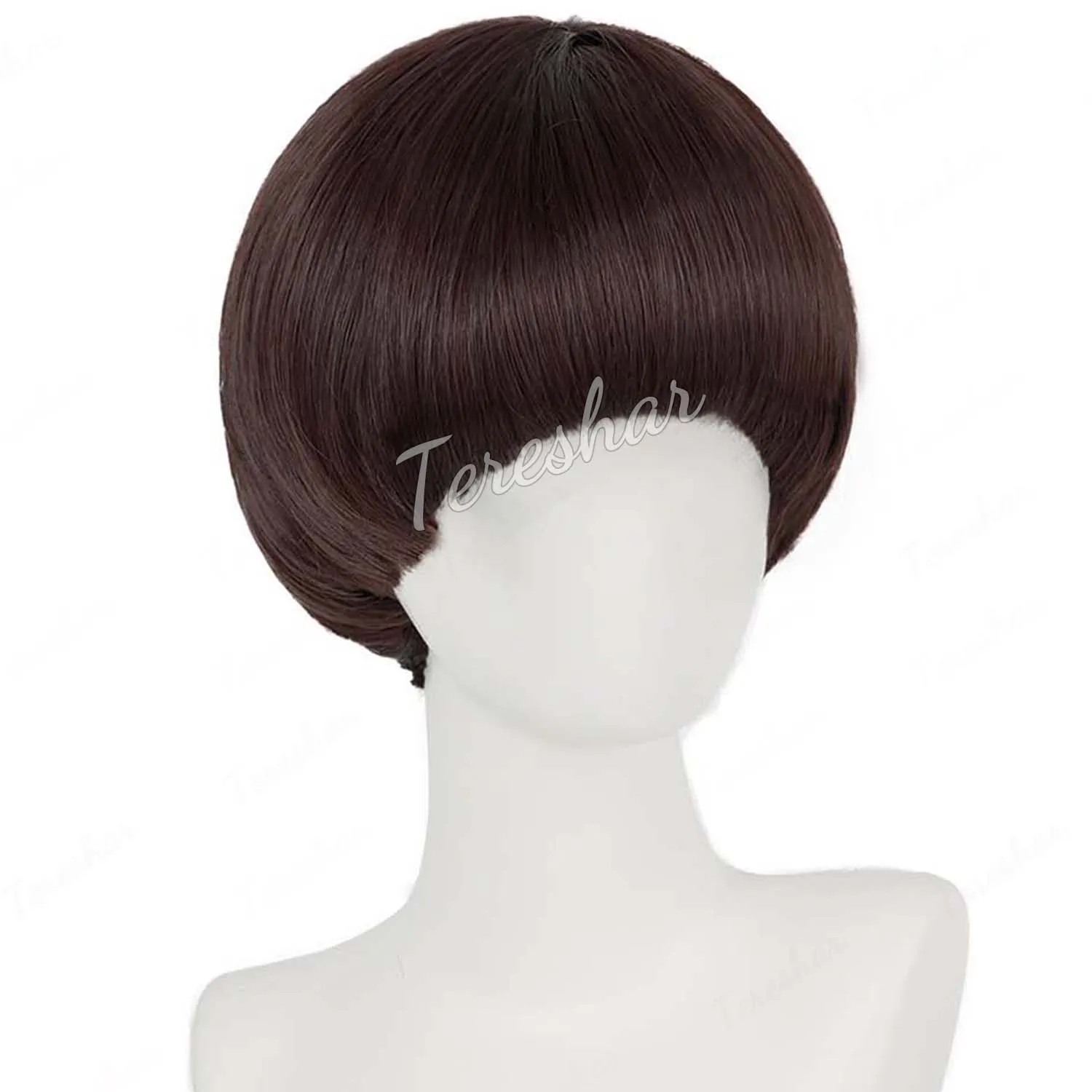 

Синтетический короткий коричневый парик с грибами для 60-х 70-х годов, мужской костюм, унисекс, аниме, забавный парик с челкой для костюма на Хэллоуин, косплей, вечерние использование