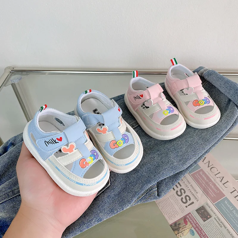 여아용 부드러운 바닥 폐쇄 발가락 샌들, 할로우 아웃 아기 Shoes0-1Years, Old2 공주 신발, 여름 신상