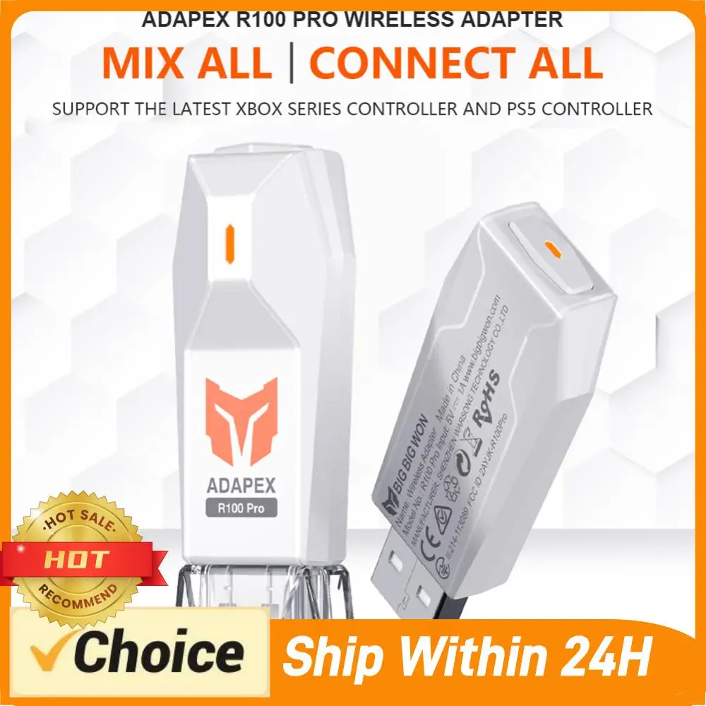 

Беспроводной USB-адаптер BIGBIG WON R100 с поддержкой Bluetooth для Windows, Switch, PS4