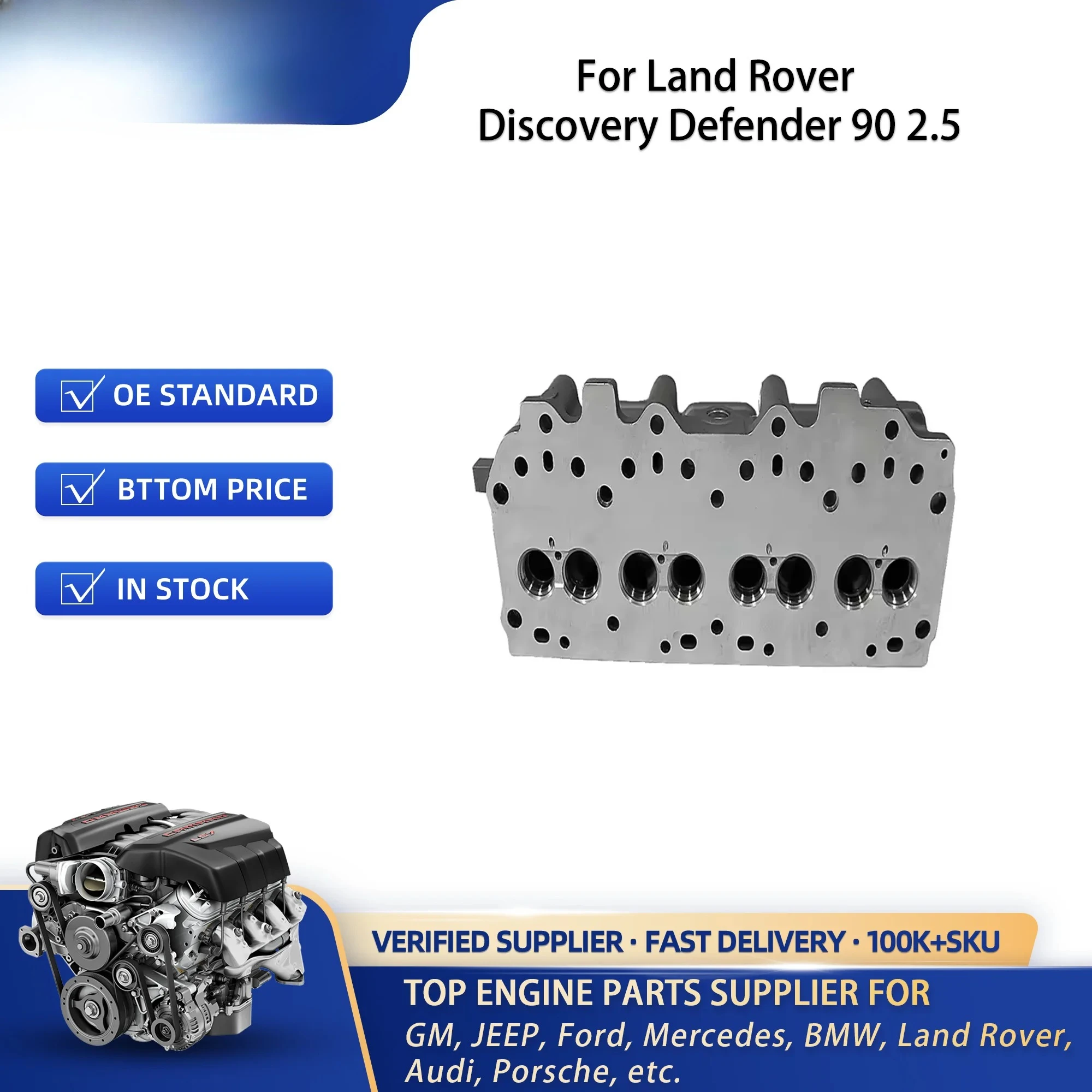 Linkteco 300TDI Engine Cylinder Head for Land Rover Discovery Defender 90 2.5TDi 1994- ERR5027 LDF500180 - view 5
