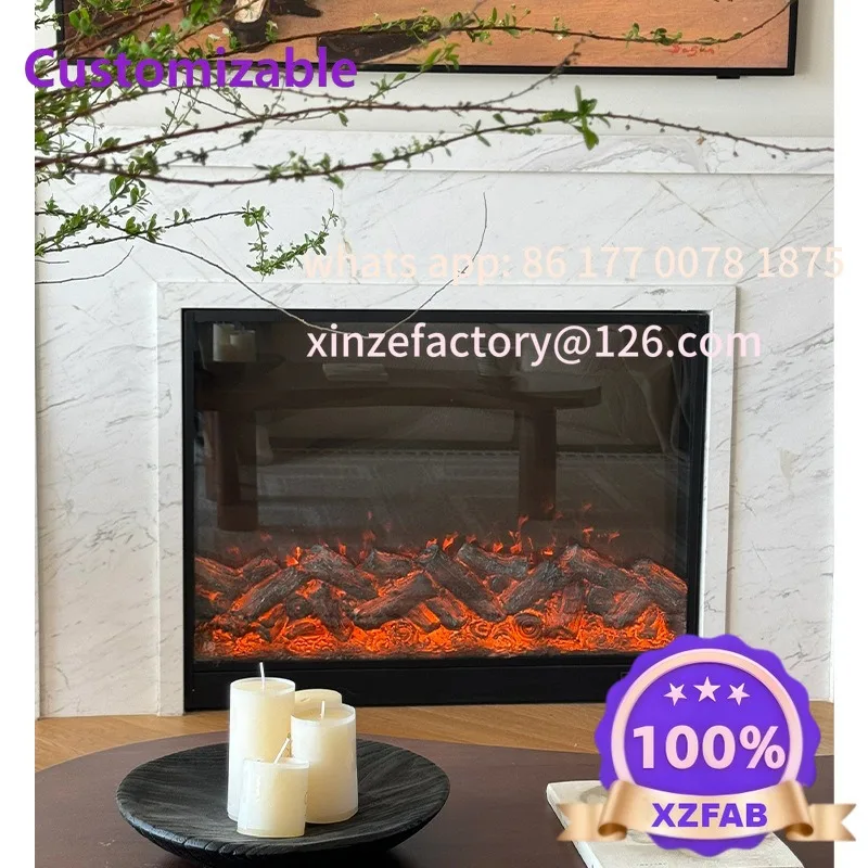 

Customizable Electronic Fireplace Homestay Decorative Fireplace Simulation Flame Heater Home Living Room Embedded Fireplace