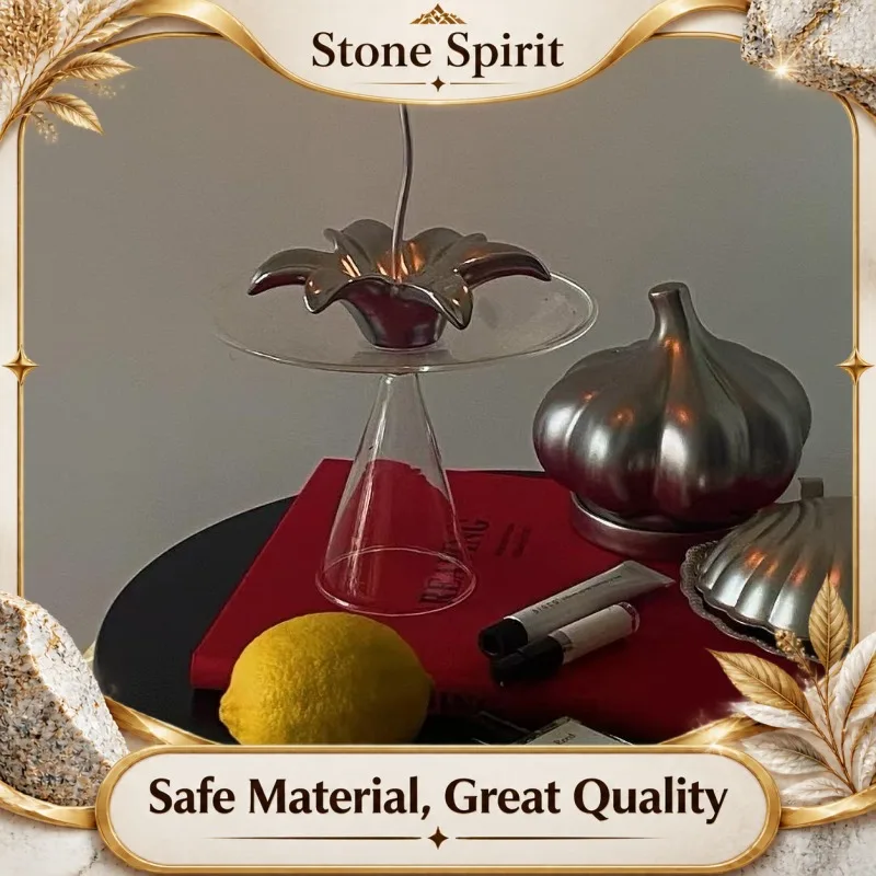 【Premium】Unique Design Glass Footed Plate - Ins Style Transparent Dish for Cake & Fruits, Multi-Use Home Storage Flat Plate