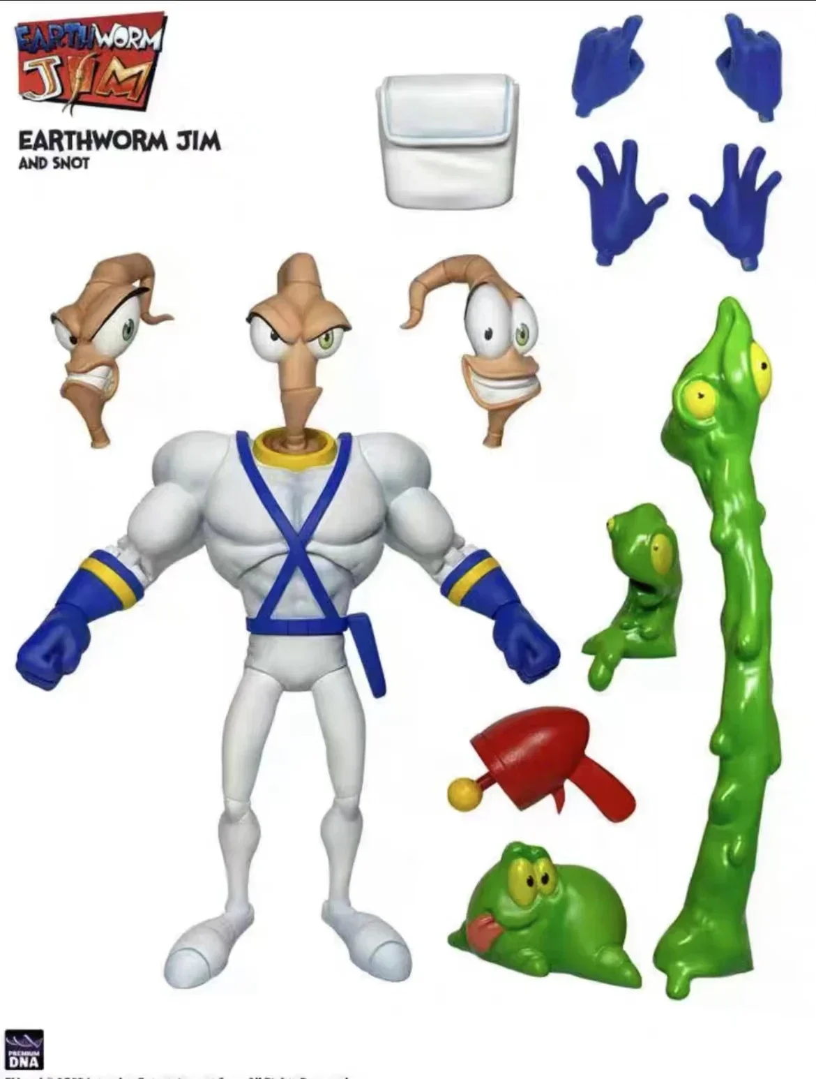 Original PDAN Action Figure Earthworm Jim Professor Monkey Body Bob Killer Goldfish Snot Worm Joint Movable Model Ornament Toy