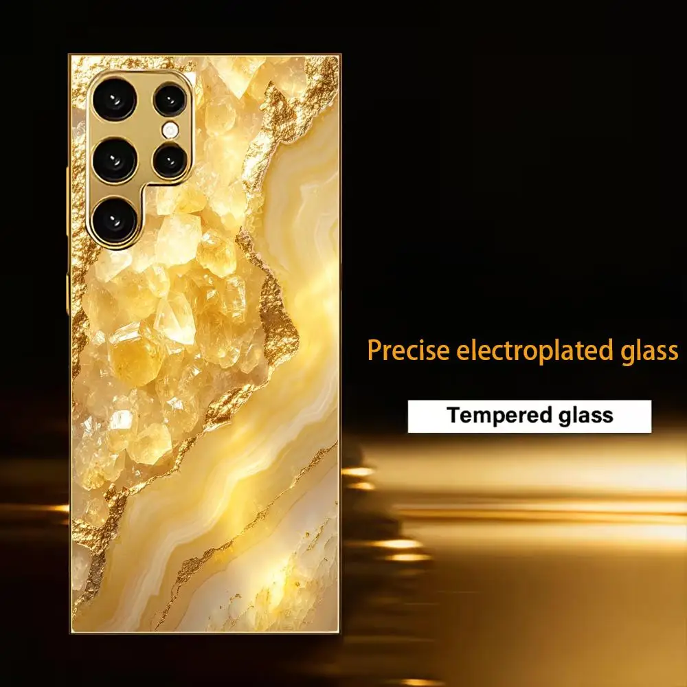 Minimalist Golden Marble phone case s26 ultra case mobile phones 폰케이스 glass for Samsung Galaxy S26 S25 S24 S23 S22 FE,Ultra,Plus
