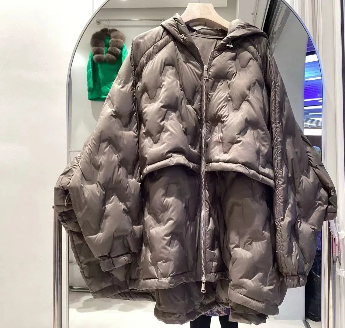 الشتاء الصلبة خفيفة الوزن فضفاضة مقنعين أسفل سترة المرأة الأبيض بطة أسفل سترة معطف الإناث عادية سستة سترة دافئة أبلى #5