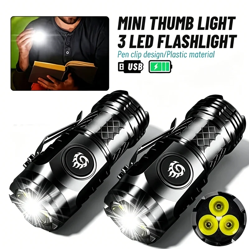 High Brightness Powerful Flashlight USB C Rechargeable Waterproof Adjustable Brightness Lantern for Outdoor Camping Emergency