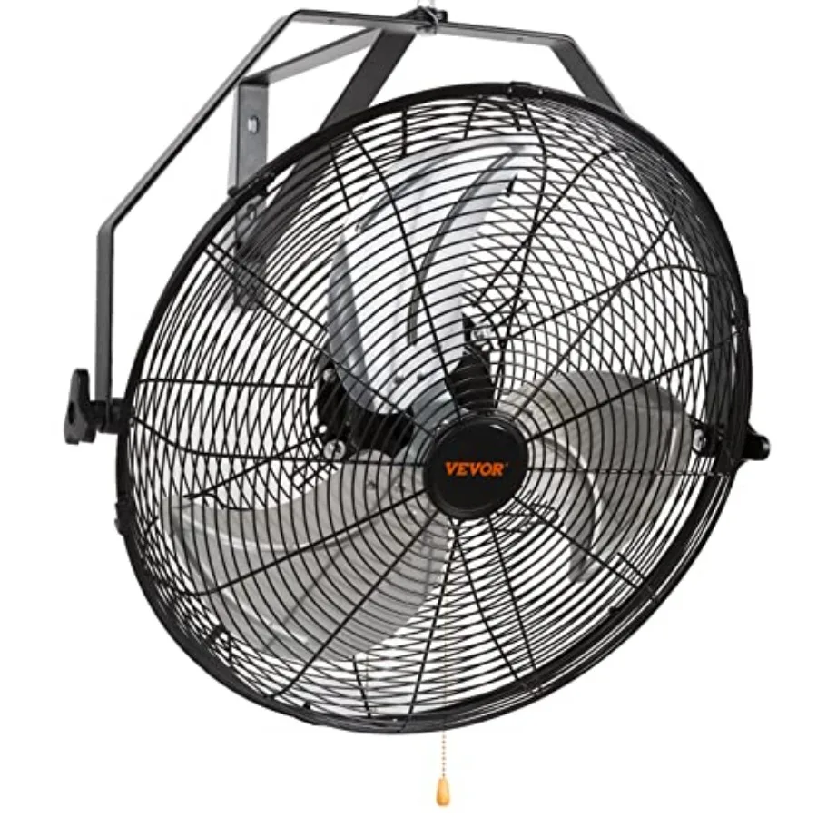 

Wall Mount Fan 3-speed IP44 Fan Max. 4150 CFM Wall Mounted for Outdoor Commercial Residential Greenhouse Workshop Patio Black E